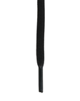 Black flat lace end with plastic nub.