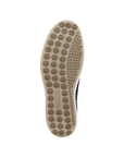 Beige outsole with bubble tread pattern and Ecco logo stamped in.