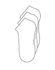 Outline of 3 white ankle socks