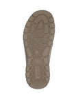 Brown light textured outsole with Rieker logo on heel.