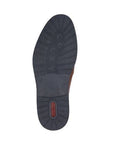 Navy light treaded rubber outsole with red Rieker logo on heel.