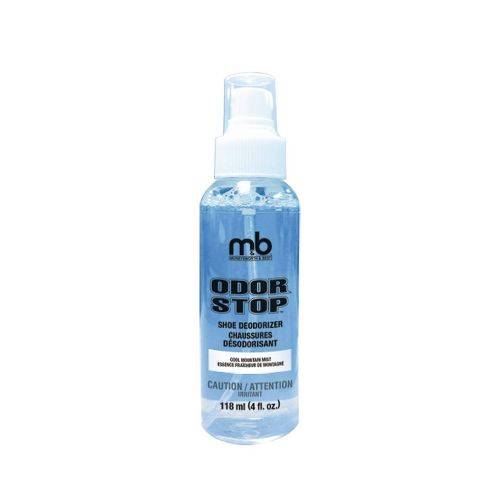 Moneysworth & Best Shoe Odour Stop Freshener spray in 118ml bottle, ideal for neutralizing shoe and locker odors with a cool mist scent.