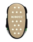 Robeez slipper beige outsole with star pattern and logo.