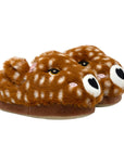 Pair of deer slippers with 3D ears and flower with heart nose and light up eyes.
