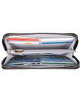 RFID Blocking Single Zip Clutch Wallet