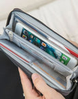 RFID Blocking Single Zip Clutch Wallet