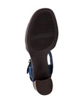Outsole view of Clarks AmbyrLyn Faye women's sling-back sandal showing textured grip and durable sole for enhanced traction.