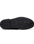 Black light treaded outsole with Clarks logo in middle.