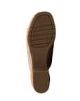 Bottom view of Clarks Nerisa Vine Heeled Sandal in silver, featuring durable rubber outsole with textured grip.