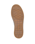 Tan rubber outsole with light tread, Remonte logo on heel and symbol at ball of foot.