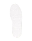 Bottom view of white Remonte D2E03 sneaker outsole, showing textured grip pattern for enhanced traction and comfort.