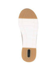 Outsole view of beige Women's Remonte R6712 Slip-On Sneaker featuring shock-absorbing tread and durable rubber grip.