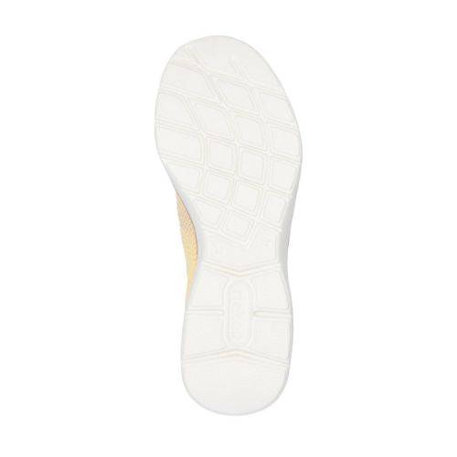 Outsole view of Women's Rieker M5066 Slip-On Sneaker showing the textured white sole for enhanced grip and flexibility.