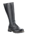 Women's Bos&Co Hudson Tall Boot in sleek black leather, insulated waterproof boot designed for winter durability and comfort.