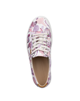 Floral-patterned sneaker on a white background