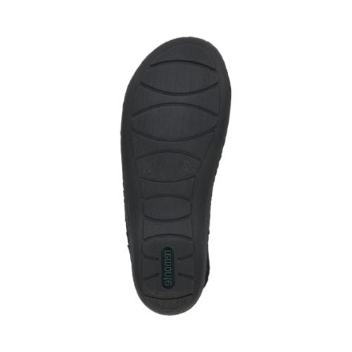 Black outsole with green Remonte Logo on heel.