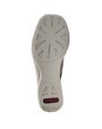 White textured outsole with red Rieker logo on heel.