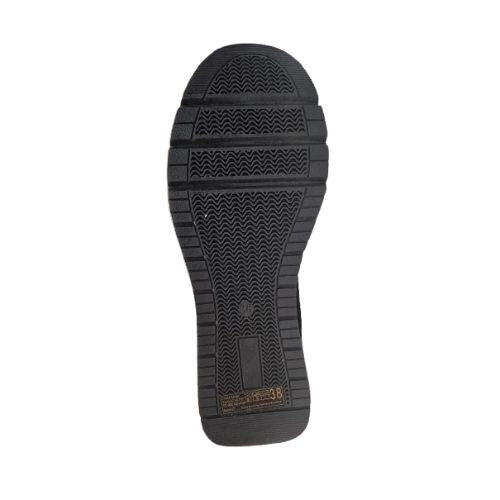 Outsole view of navy Women's Romiks Naomi 02 Ballet Flat with durable rubber tread for traction and everyday wearability.