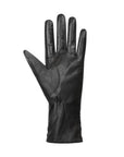 Back view of Women's Auclair Eleanor Gloves showing smooth black leather finish, perfect for everyday or dress wear in cool climates.
