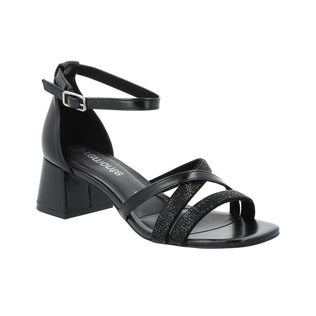 Women's Remonte D1L51 Sling-Back Heel in black with shock-absorbing block heel and adjustable ankle strap for stylish comfort.