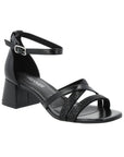 Women's Remonte D1L51 Sling-Back Heel in black with shock-absorbing block heel and adjustable ankle strap for stylish comfort.