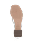 Bottom view of silver Remonte D1L51 sling-back heel showing textured sole and stable block heel for secure steps.