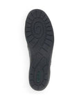 Outsole view of the Women's Remonte R7674 Ankle Boot featuring a shock-absorbing rubber sole with spiral tread for enhanced grip.