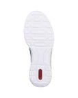 Outsole of the Rieker N4210 women's clog with textured white rubber grip and red Rieker branding for enhanced traction and durability.