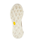 White lugged outsole with Vibram logo on edge.