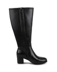 Profile view of the Ally boot, showing the black zipper which runs down the side.
