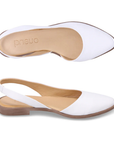 White shoes with brown soles on a white background