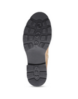 Black treaded rubber outsole.