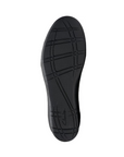 Black treaded outsole on the wedge from the bottom view