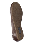 Brown geometric patterned tread on outsole with Josef Seibel logo stamped on heel.