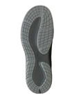 Black and grey treaded outsole of Merrell clog.