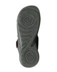 Black rose petal design outsole with Merrell logo stamped near toe.