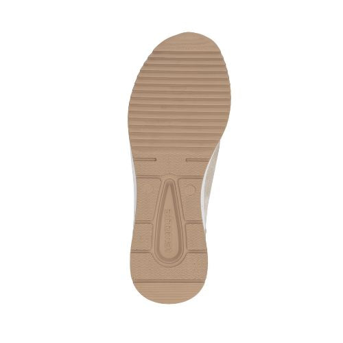 Outsole view of the Remonte D0T08 slip-on sneaker highlighting the textured rubber sole for grip and stability.
