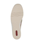 Outsole view of Women's Rieker 48761 Slip-On Shoe featuring textured grip and lightweight shock-absorbing sole for all-day comfort.