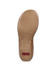 Outsole view of Women's Rieker 608K2 Slide Sandal featuring textured grip and Rieker branding for enhanced traction and durability.