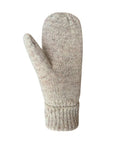 Palm of an Auclair a wool mitten with a knit cuff.