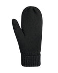Palm of an Auclair black wool mitten with a knit cuff.