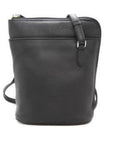 Classic black Derek Alexander two sided leather crossbody bag with front pocket and zip closure, ideal for everyday functionality.