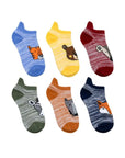 Size socks in different colours with animals on them