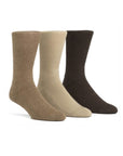 Men's Mcgregor Cotton Crew Sock - 3 Pack in assorted brown tones with cushioned comfort and reinforced heel and toe for durability.