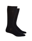 Pair of navy cotton ribbed crew socks