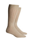 Pair of beige cotton crew socks