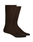 Brown McGregor Men's Non-Elastic Wool Socks with ribbed texture, non-restrictive fit for everyday wear and enhanced leg circulation.