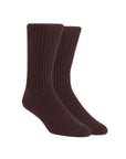 Pair of brown cotton crew socks