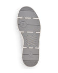 Outsole view of Men's Rieker 07102 Lace Sneaker highlighting the flexible, slip-resistant rubber sole with Rieker branding and traction grooves.