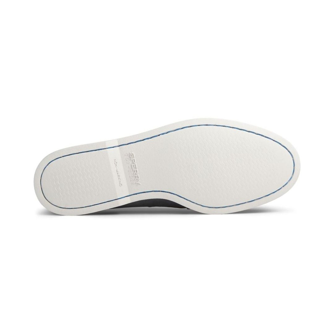 White grippy outsole with Sperry logo